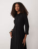 YAS maxi shirt dress in black