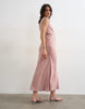Topshop delicate tie front dress in pink stripe