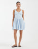 Vero Moda Petite button front gingham mini dress in blue and white