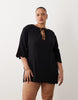 Esmée Curve mini dress beach cover up in black