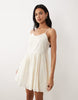 Iisla & Bird mini dress with picot trim in butter yellow