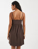 PIECES babydoll cami mini dress in chocolate brown