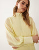 high neck deep cuff maxi dress in yellow