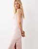 ARKET lace midi slip dress in light pink