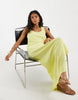 PIECES reversible textured jersey maxi dress in celery green