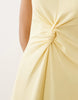 sleeveless maxi dress with knot detail in buttermilk yellow