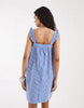 ONLY mini cheesecloth shift dress with frill sleeve detail in blue gingham