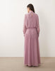 high neck deep cuff maxi dress in lilac