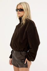 Luck & Trouble Amerie Mid Rise PU Shorts Brown