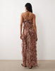 Miss Selfridge ruffle cami maxi beach cover up in paisley print