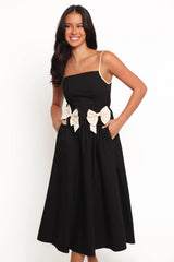 Tia Midi Dress - Black