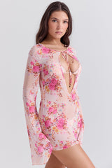 floral print beach cover up