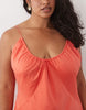 Curve scoop neck bias cut scarf neckline midaxi dress in coral