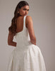 lace prom bridal midi dress in ivory