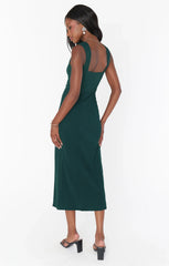 Eden Midi Dress ~ Emerald Stretch