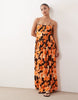 Miss Selfridge Petite spun strappy maxi dress in hibiscus