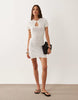 Mango knit mini dress in beige