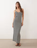 crochet jersey maxi sundress in mono stripe