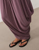 soft touch jersey drape detail midi dress in mauve