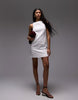& Other Stories linen mini dress with boat neck in white