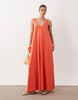 trapeze maxi dress in red