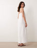 JDY Petite cheesecloth sleeveless maxi dress in white