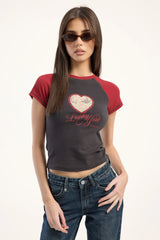 Thrills Lucky You Raglan Club Tee Merch Black