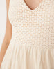 crochet halter midi dress in neutral