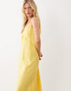 VILA frill trim cotton cami maxi dress in yellow