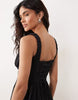 Gina Tricot corset midi dress in black