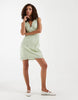 Vero Moda cotton broderie v neck mini dress in pale fog green