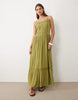 Miss Selfridge lace insert maxi dress in olive