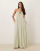 JDY cheesecloth sleeveless tie front maxi dress in sage green