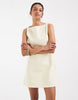 denim fit and flare mini dress in buttermilk