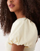 ruched front midi tea dress in buttermilk