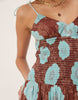 Free People adriel floral print knee length cami dress in nutmeg