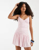 Hollister v-neck strappy mini dress in baby pink