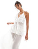 Miss Selfridge beach ruffle chiffon maxi dress in cream
