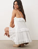 The Frolic exclusive textured cotton frill detail cami mini dress in white