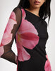 Vero Moda Tall long sleeve mesh maxi dress in black with overblown floral