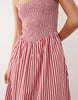 Abercrombie & Fitch puff sleeve smock midi dress in red stripe