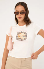 Luck & Trouble Florence Art Baby Tee White