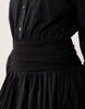 Aria Cove fitted waist detail bubble hem shirt mini dress in black