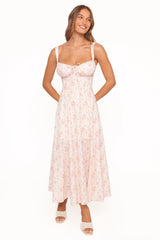 Wisteria Midi Dress - Peach Ditsy Floral