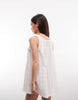 COLLUSION check swing beach dress in white