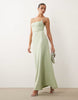 cami maxi dress with lace up back in light blue