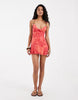 Free People Heat of the Moment floral mini dress in tart berry combo