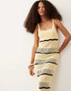 Miss Selfridge crochet maxi dress in butter yellow striped print