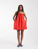 strapless trapeze mini dress in red