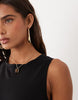 denim bodycon slash neck midi dress in black